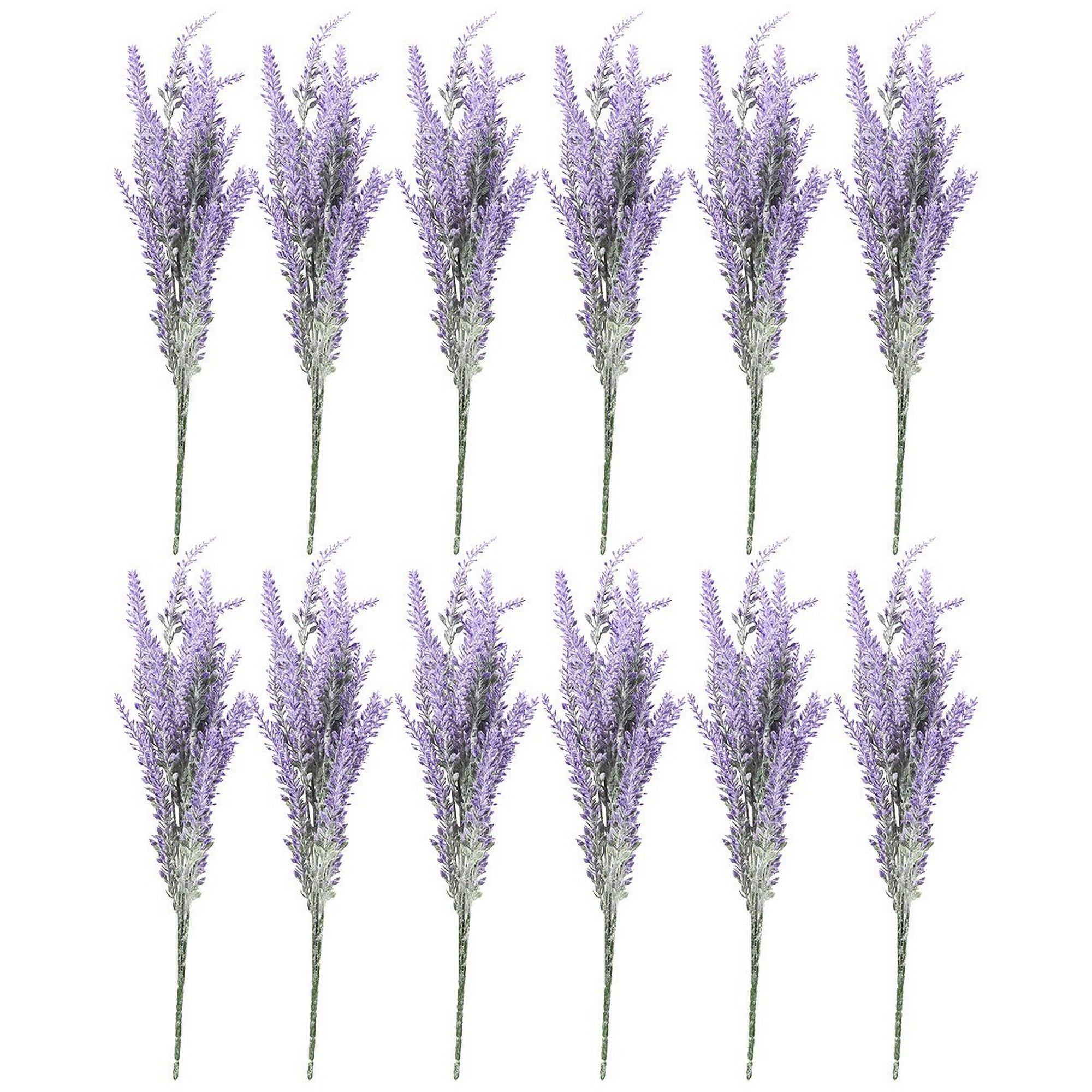 12 Heads Artificial Lavender Bouquet Fake Silk Flowers Wedding Home Decor Pretty
